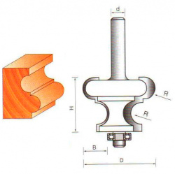 Фреза ГЛОБУС 2019 R6 кромочная фигурная полустержневая